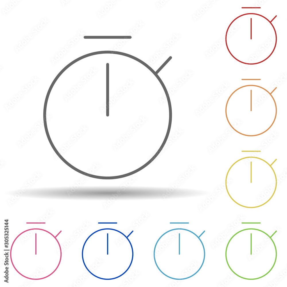 Poster stopwatch sign in multi color style icon. simple thin line, outline vector of image icons for ui and
