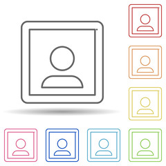 Portrait sign in multi color style icon. Simple thin line, outline vector of image icons for ui and ux, website or mobile application