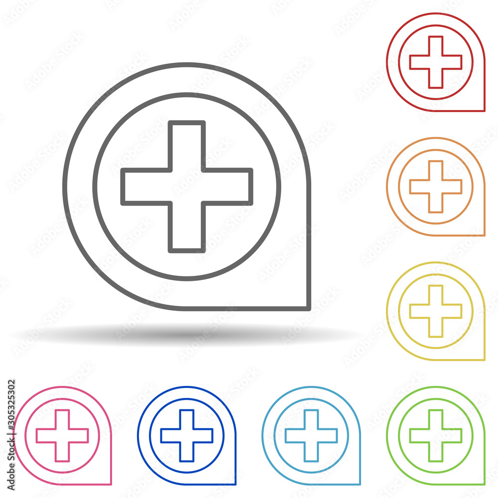 Aufkleber zoom in sign in multi color style icon. simple thin line, outline vector of image icons for ui and u
