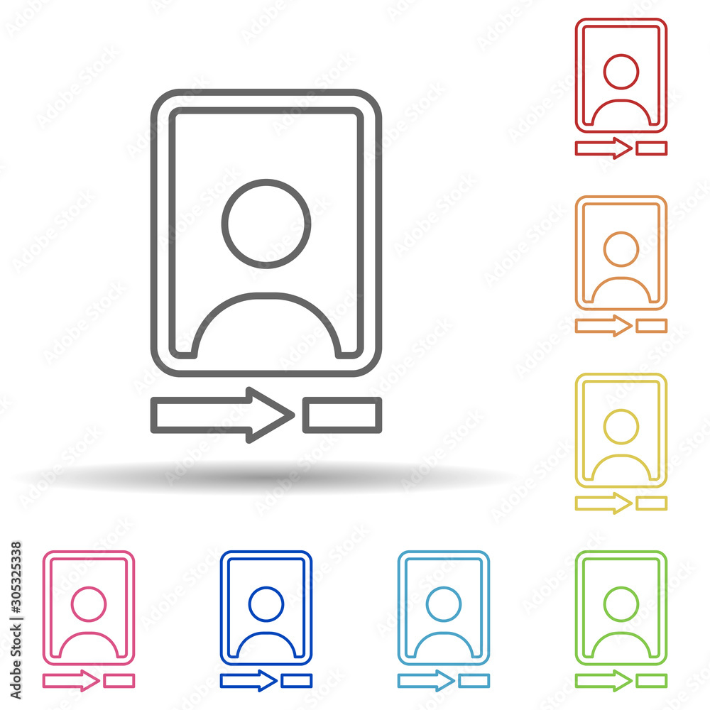 Aufkleber camera front sign in multi color style icon. simple thin line, outline vector of image icons for ui 