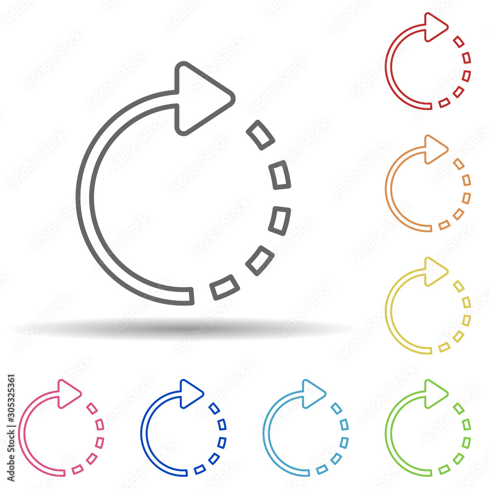 Aufkleber rotate right sign in multi color style icon. simple thin line, outline vector of image icons for ui 
