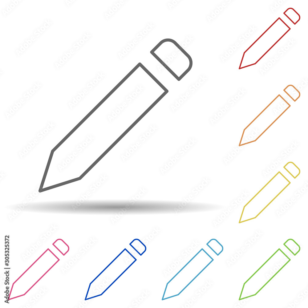 Aufkleber edit sign in multi color style icon. simple thin line, outline vector of image icons for ui and ux, 