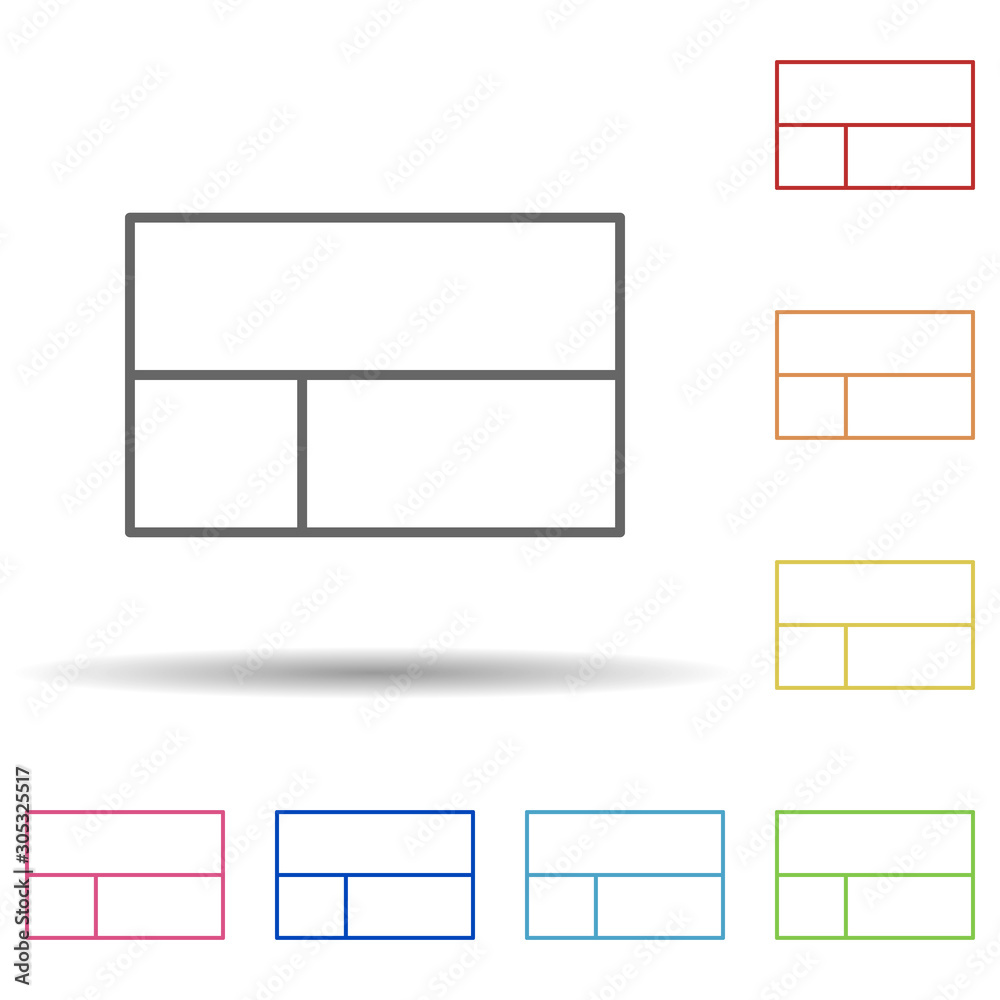 Aufkleber layout sign in multi color style icon. simple thin line, outline vector of image icons for ui and ux
