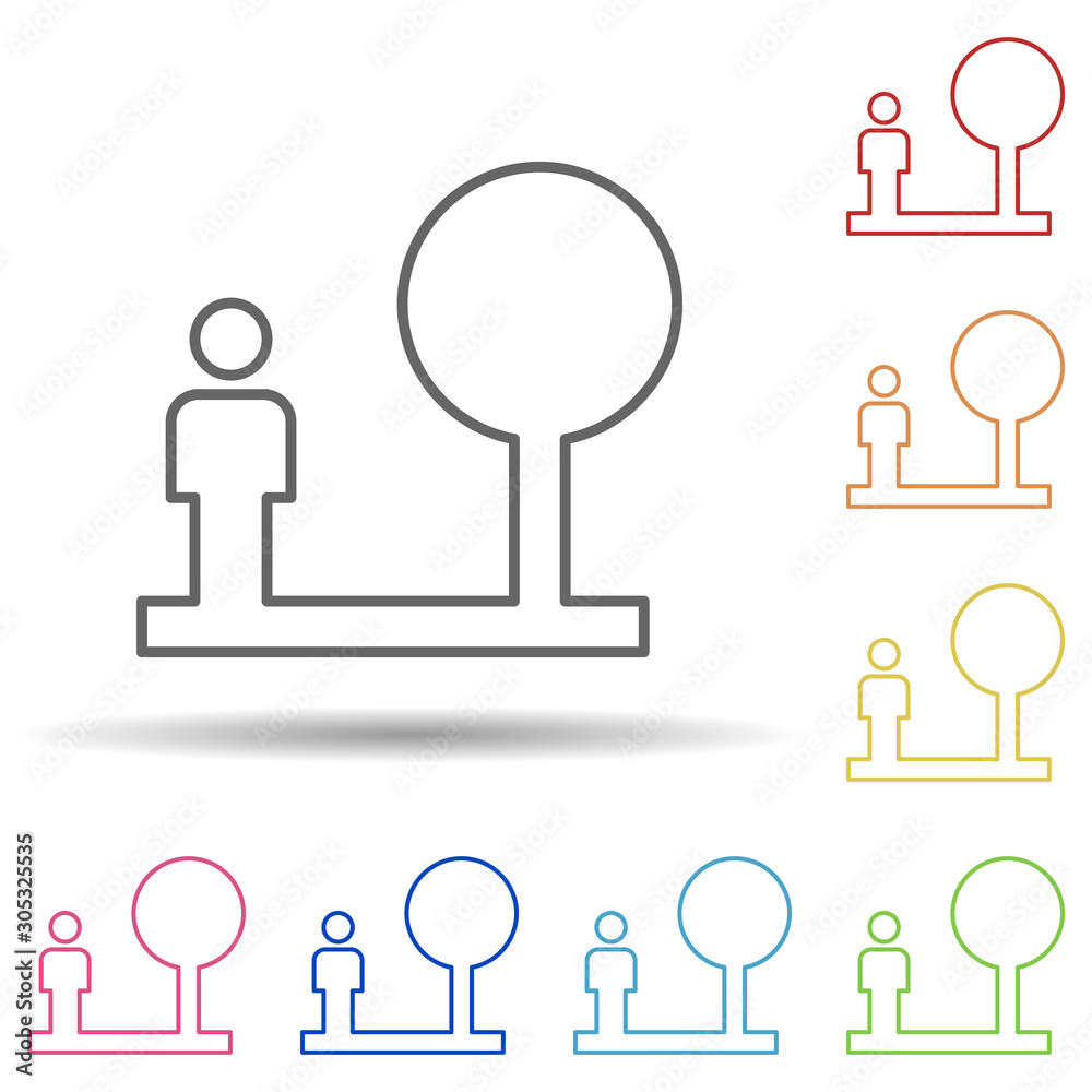 Poster people sign in multi color style icon. simple thin line, outline vector of image icons for ui and ux