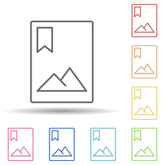 Photo mark sign in multi color style icon. Simple thin line, outline vector of image icons for ui and ux, website or mobile application