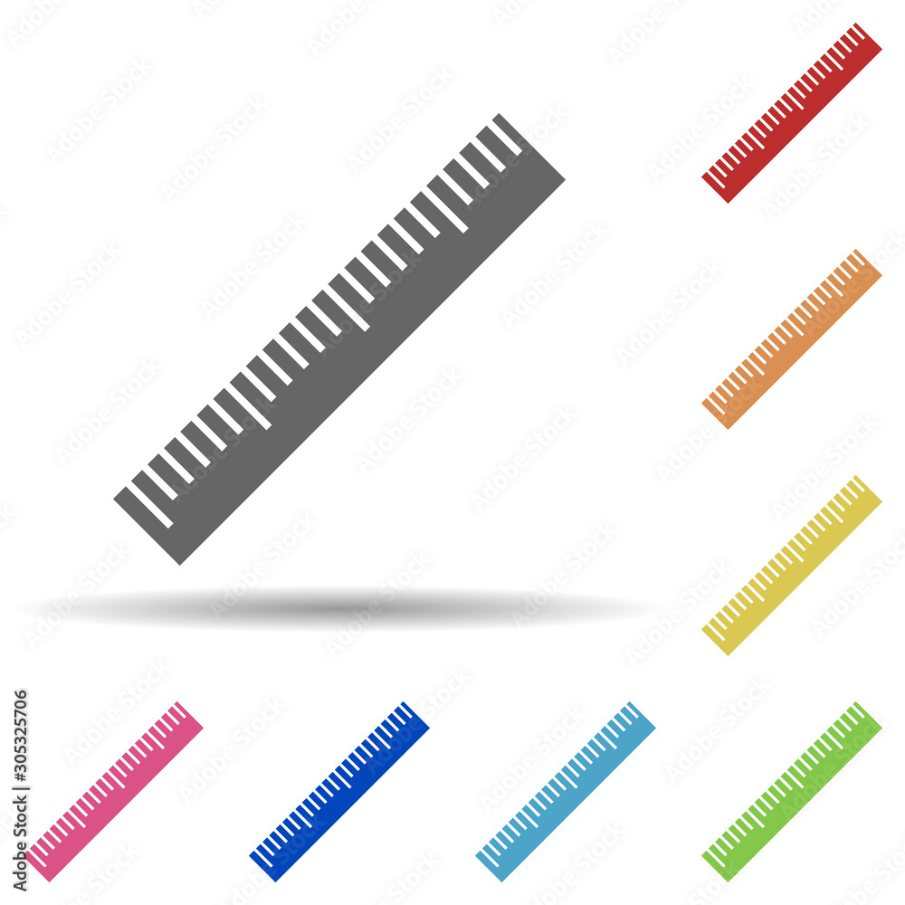 Poster ruler in multi color style icon. simple glyph, flat vector of web icons for ui and ux, website or mo