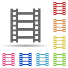 Film in multi color style icon. Simple glyph, flat vector of web icons for ui and ux, website or mobile application