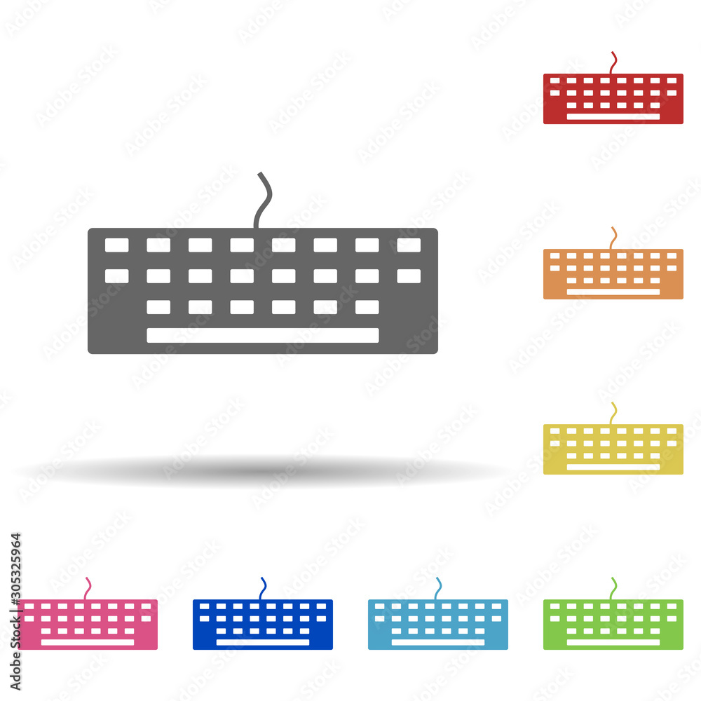 Aufkleber keyboard in multi color style icon. simple glyph, flat vector of web icons for ui and ux, website or