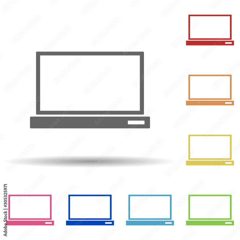 Aufkleber computer in multi color style icon. simple glyph, flat vector of web icons for ui and ux, website or