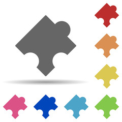 Puzzle in multi color style icon. Simple glyph, flat vector of web icons for ui and ux, website or mobile application