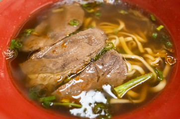 stewed beef noodle soup at Taiwan