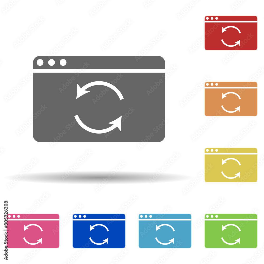 Aufkleber browser refresh in multi color style icon. simple glyph, flat vector of web icons for ui and ux, web