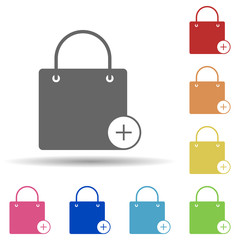 Add feminine handbag in multi color style icon. Simple glyph, flat vector of web icons for ui and ux, website or mobile application