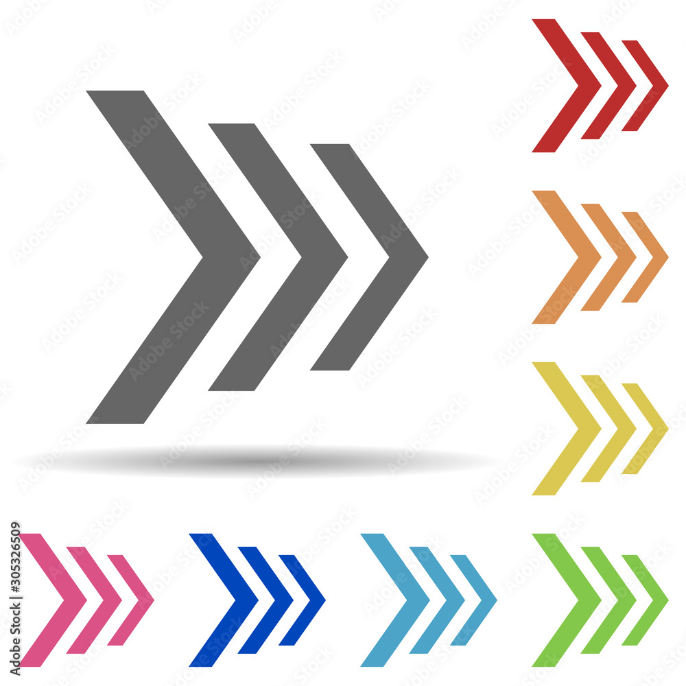 Poster arrows in multi color style icon. simple glyph, flat vector of web icons for ui and ux, website or m