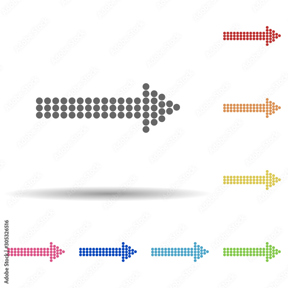 Poster point arrow in multi color style icon. simple glyph, flat vector of web icons for ui and ux, website