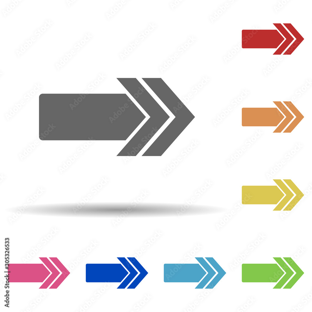 Poster arrow in multi color style icon. simple glyph, flat vector of web icons for ui and ux, website or mo