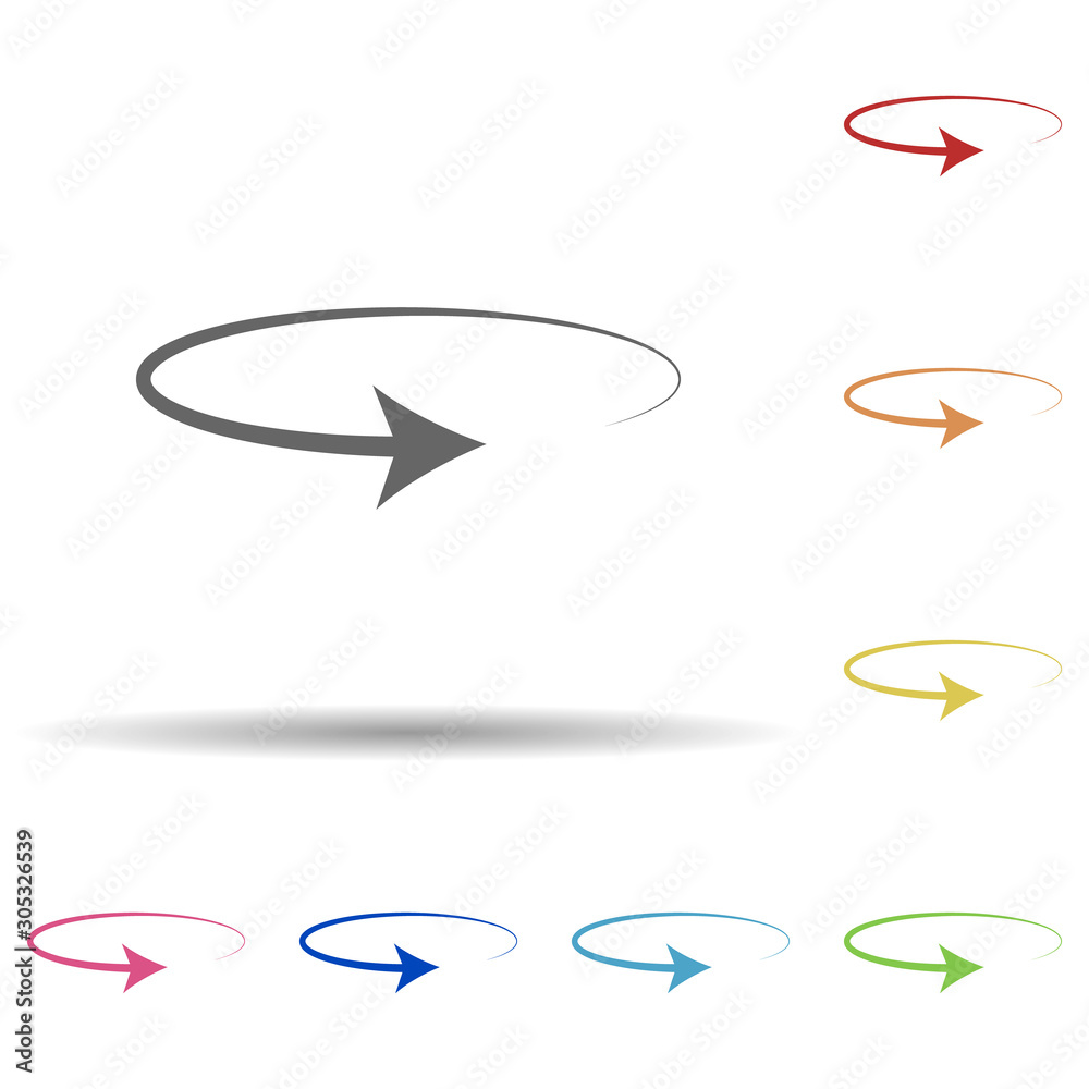 Poster reversal arrow in multi color style icon. simple glyph, flat vector of web icons for ui and ux, webs