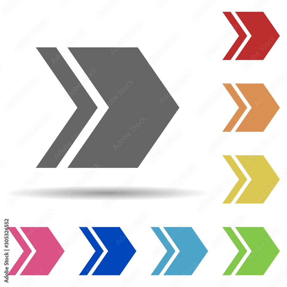Poster arrow in multi color style icon. simple glyph, flat vector of web icons for ui and ux, website or mo