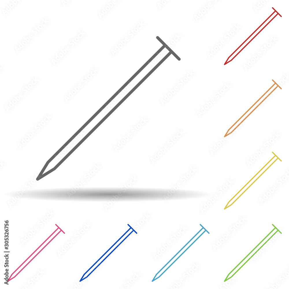 Poster screw in multi color style icon. simple thin line, outline vector of construction icons for ui and u