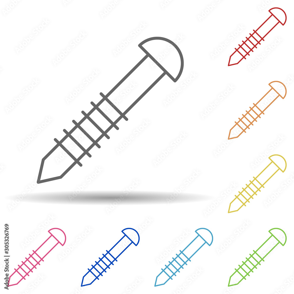 Poster screw in multi color style icon. simple thin line, outline vector of construction icons for ui and u