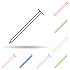 Screw in multi color style icon. Simple thin line, outline vector of construction icons for ui and ux, website or mobile application