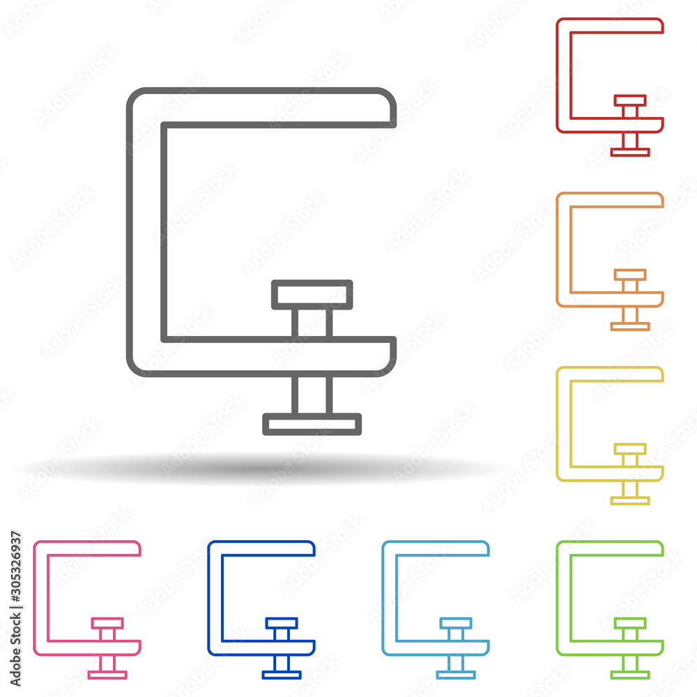 Poster vise in multi color style icon. simple thin line, outline vector of construction icons for ui and ux