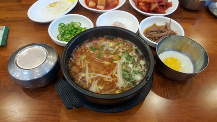 Bean Sprout and Rice Soup in Jeonju, South Korea.