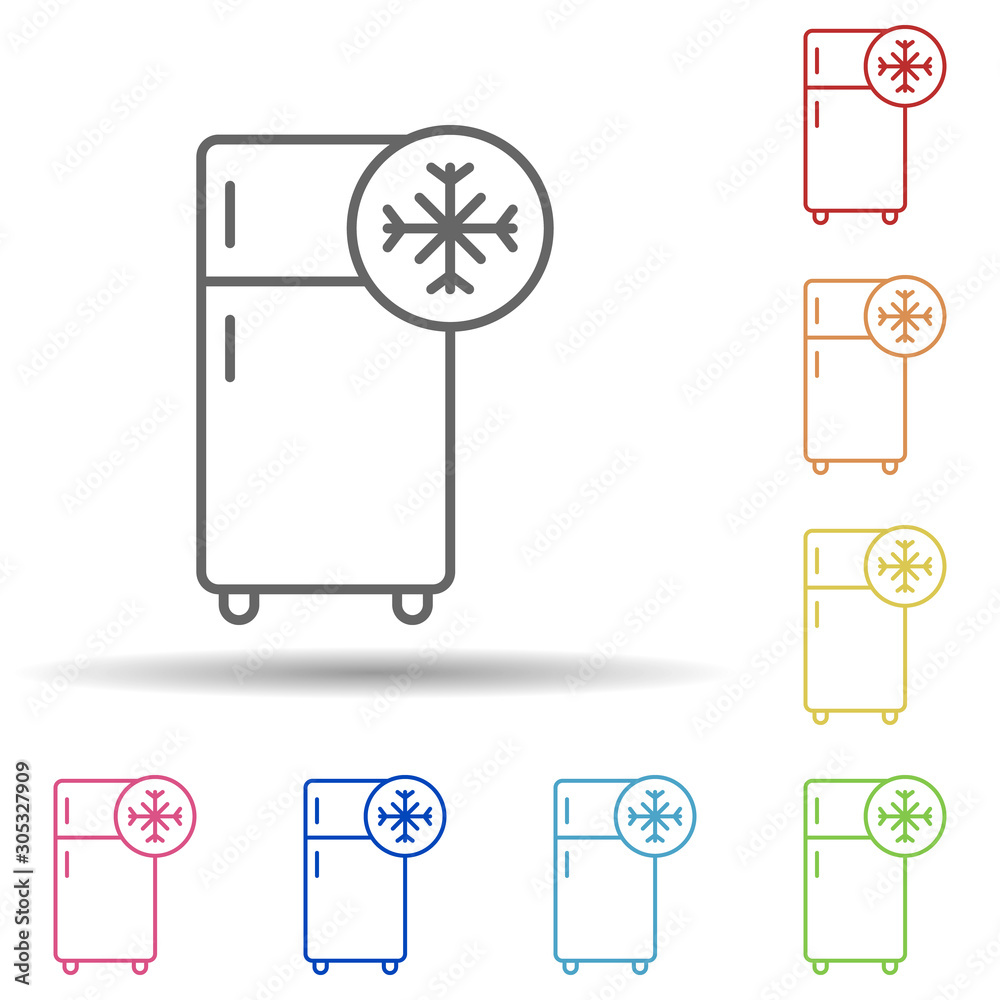 Aufkleber refrigerator sign in multi color style icon. simple thin line, outline vector of automation icons fo