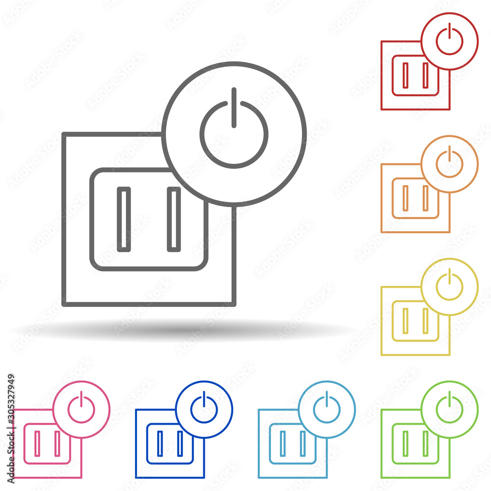 Aufkleber electrical outlet in multi color style icon. simple thin line, outline vector of automation icons fo