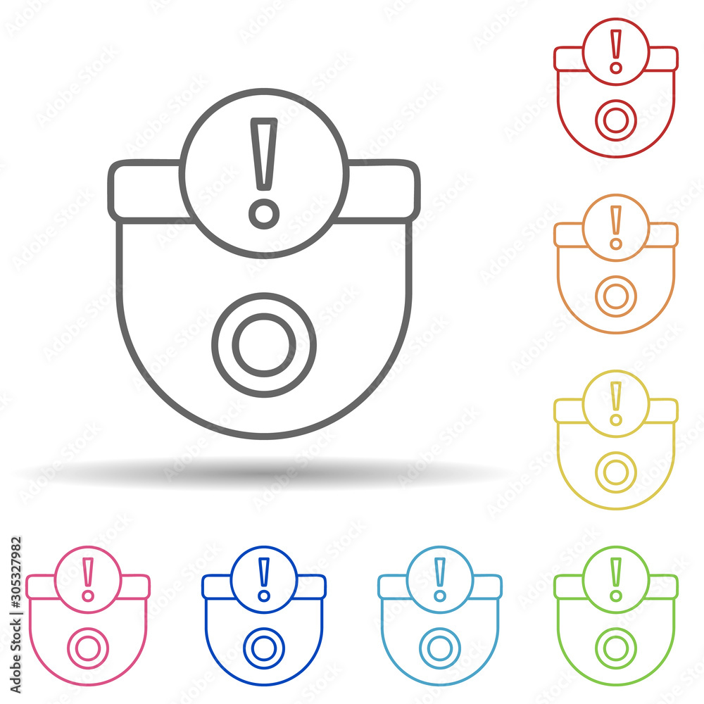 Aufkleber Surveillance camera sign in multi color style icon. Simple thin line, outline vector of automation icons for ui and ux, website or mobile application