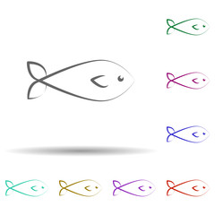 Fish, biology in multi color style icon. Simple thin line, outline vector of biology icons for ui and ux, website or mobile application