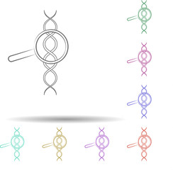 Dna, genetically, biology in multi color style icon. Simple thin line, outline vector of biology icons for ui and ux, website or mobile application