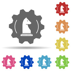 Gear, horse in multi color style icon. Simple glyph, flat vector of business icons for ui and ux, website or mobile application