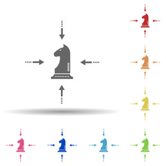 Chess, horse, creating strategy in multi color style icon. Simple glyph, flat vector of business icons for ui and ux, website or mobile application