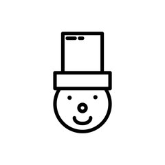 snowman outline icon. vector illustration. Isolated on white background.