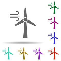 Windmill in multi color style icon. Simple glyph, flat vector of energy icons for ui and ux, website or mobile application