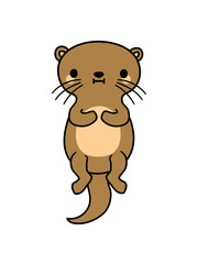 netter schwimmender otter 