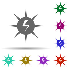 Obraz premium Net energy in multi color style icon. Simple glyph, flat vector of energy icons for ui and ux, website or mobile application