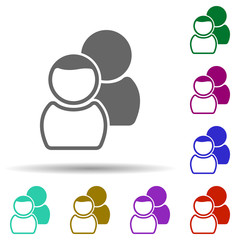 Team in multi color style icon. Simple glyph, flat vector of software development icons for ui and ux, website or mobile application