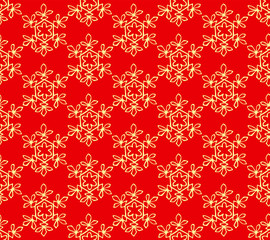 Snowflakes' seamless pattern. Hand drawn. Vector illustration. EPS 10