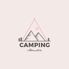 Camping logo design vector illustration