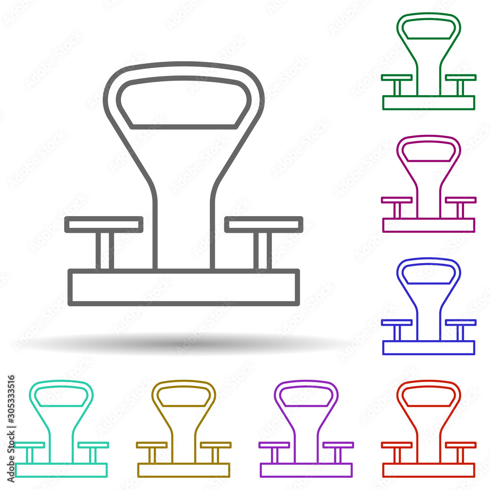 Poster old scales multi color icon. simple thin line, outline vector of web icons for ui and ux, website or