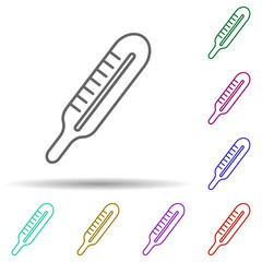 Thermometer multi color icon. Simple thin line, outline vector of web icons for ui and ux, website or mobile application