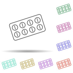 Medicine multi color icon. Simple thin line, outline vector of web icons for ui and ux, website or mobile application