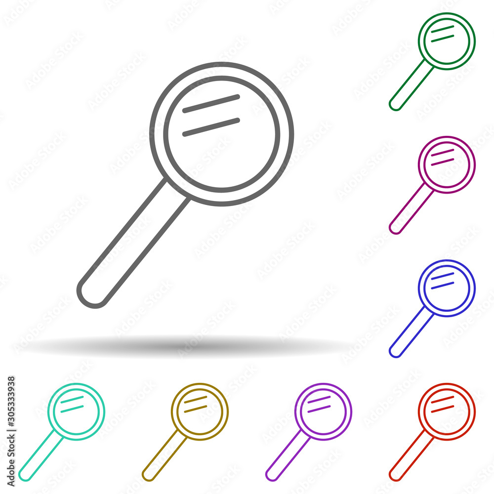 Poster magnifier multi color icon. simple thin line, outline vector of web icons for ui and ux, website or 