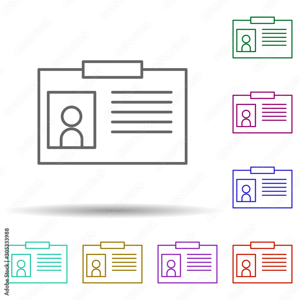 Poster Badge multi color icon. Simple thin line, outline vector of web icons for ui and ux, website or mobile application