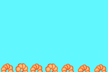 Fresh Strawberry Pattern on blue background