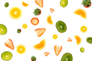 Fresh Fruit Pattern on white background