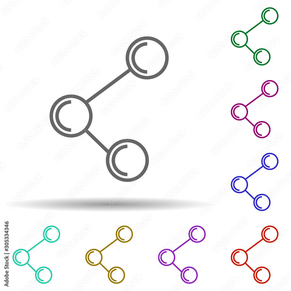 Poster connection mark multi color icon. simple thin line, outline vector of web icons for ui and ux, websi