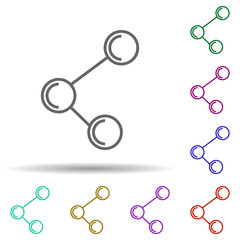 Connection mark multi color icon. Simple thin line, outline vector of web icons for ui and ux, website or mobile application